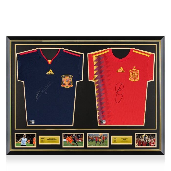 Iniesta and Xavi signed World Cup Shirts (1)